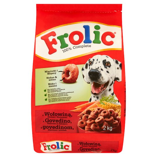 Frolic Complete z wołowiną zbożami i warzywami Karma pełnoporcjowa 2 kg