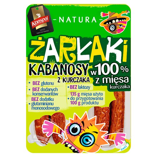 Konspol Natura Żarłaki Kabanosy z kurczaka 100 g