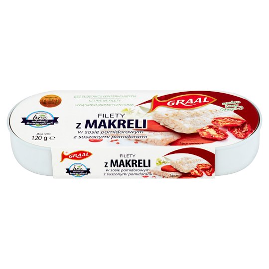 GRAAL Filety z makreli w sosie pomidorowym z suszonymi pomidorami 120 g