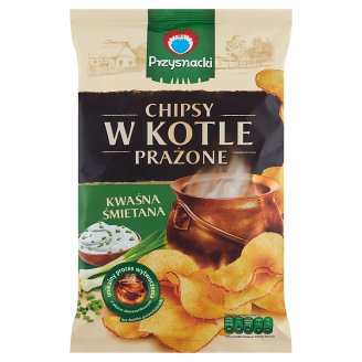 Przysnacki Chipsy w kotle prażone o smaku kwaśna śmietana 125 g