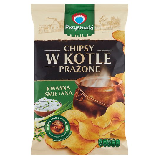 Przysnacki Chipsy w kotle prażone o smaku kwaśna śmietana 125 g
