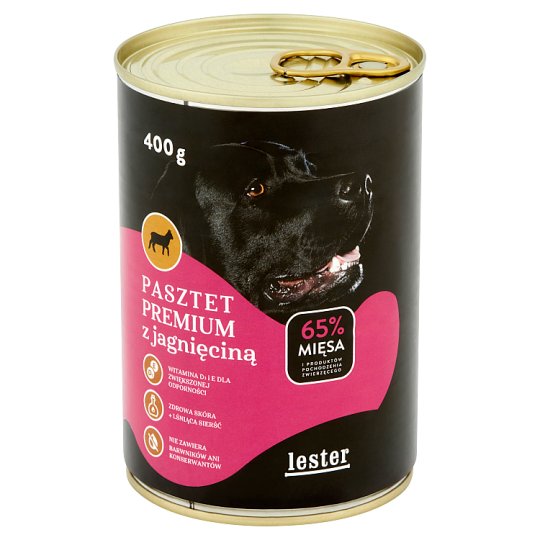 Lester Pasztet premium z jagnięciną Karma dla dorosłych psów wszystkich ras 400 g