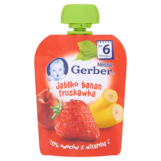 Gerber Deserek Jabłko banan truskawka po 6 miesiącu 90 g