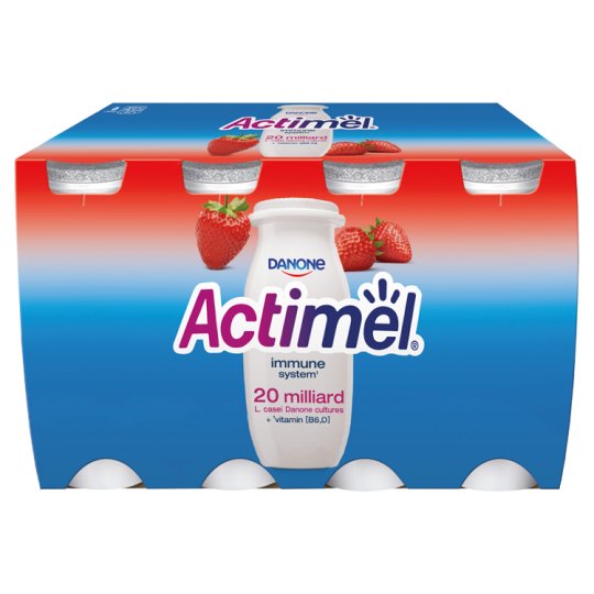 Danone Actimel Mleko fermentowane o smaku truskawkowym 800 g (8 x 100 g)