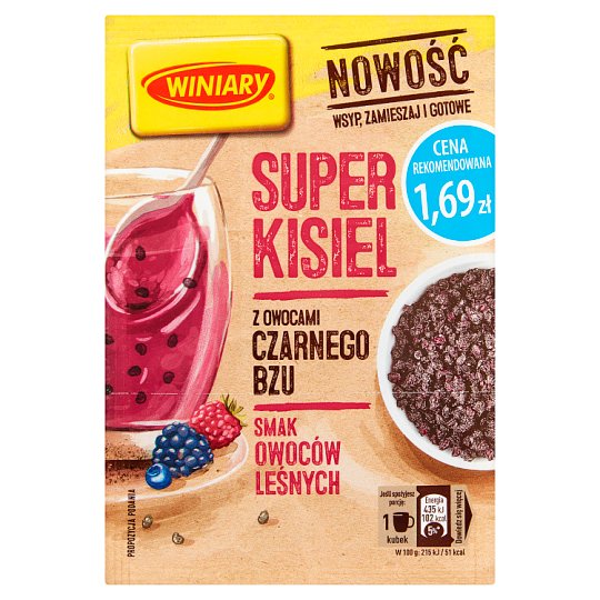 Winiary Super kisiel smak owoców leśnych z owocami czarnego bzu 27 g