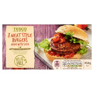 Tesco Bezmięsne burgery z białka sojowego 454 g (8 sztuk)