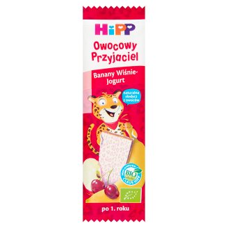 HiPP BIO Owocowy Przyjaciel Banany-Wiśnie-Jogurt Owocowy batonik dla małych dzieci po 1. roku 23 g