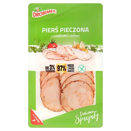 Drobimex Pierś pieczona z pomidorami i ziołami 100 g
