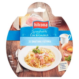 Hilcona Spaghetti Carbonara ze śmietaną i szynką 400 g