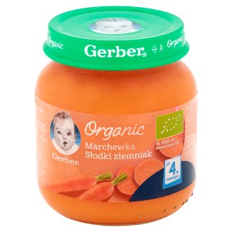 Gerber Organic Marchewka słodki ziemniak po 4 miesiącu 125 g