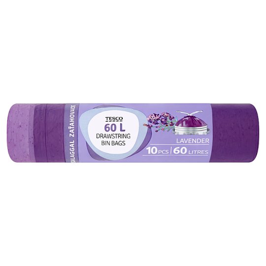 Tesco Lavender Worki na śmieci z taśmą ściągającą 60 l 10 sztuk