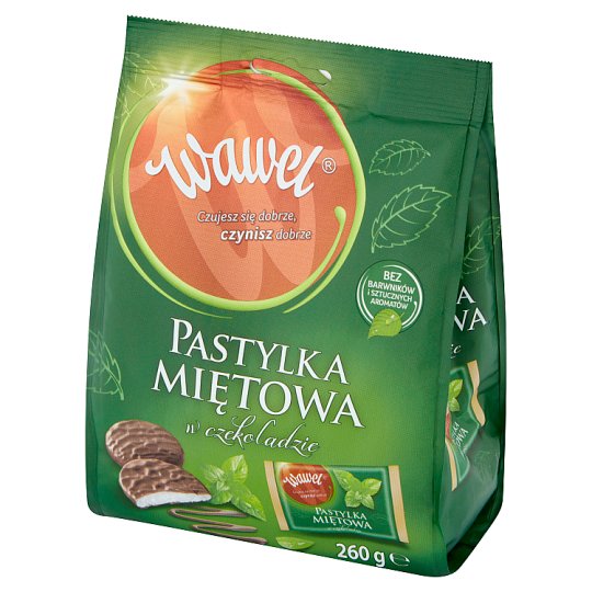 Wawel Pastylka miętowa w czekoladzie 260 g