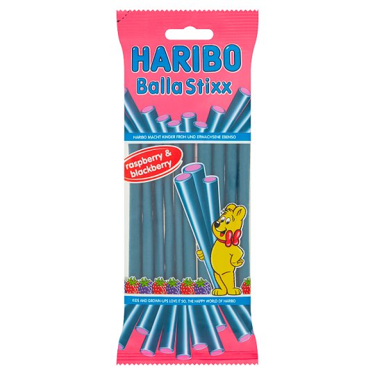 Haribo Balla Stixx Żelki owocowe o smaku truskawki i jeżyny 80 g