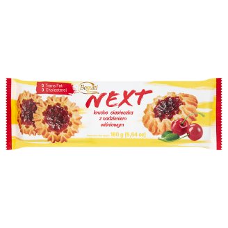 Bogutti Next Kruche ciasteczka z nadzieniem wiśniowym 160 g