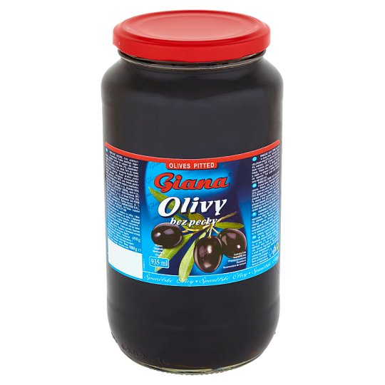 Giana Hiszpańskie oliwki czarne bez pestki w słonej zalewie 880 g