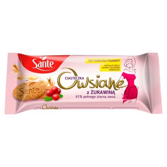 Sante Niezłe Ciacho Ciasteczka owsiane z żurawiną 135 g