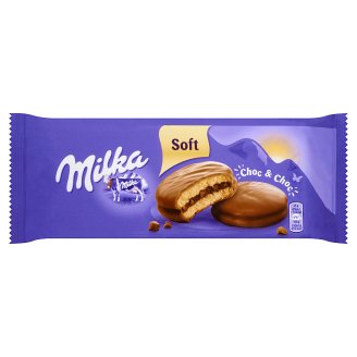 Milka Choc&Choc Ciastka biszkoptowe przekładane nadzieniem kakaowym i kawałkami czekolady 150 g