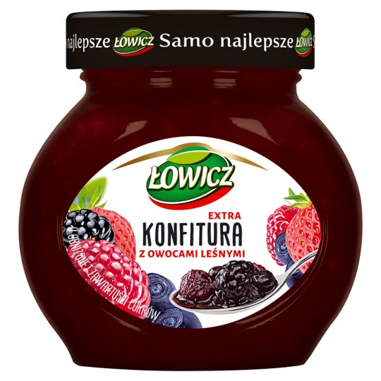 Łowicz Konfitura extra z owocami leśnymi niskosłodzona 240 g