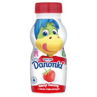 Danone Danonki Koktajl mleczny o smaku truskawkowym 185 g