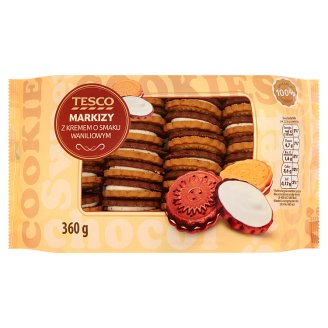 Tesco Markizy z kremem o smaku waniliowym 360 g