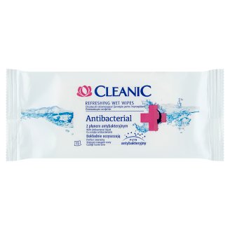 Cleanic Antibacterial Chusteczki odświeżające z płynem antybakteryjnym 15 sztuk