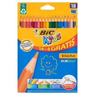Bic Kids Evolution Kredki bezdrzewne z żywicy syntetycznej 18 kolorów