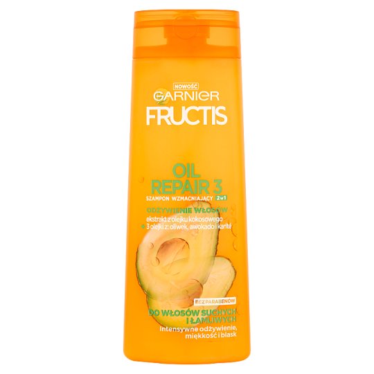 Garnier Fructis Oil Repair 3 Szampon wzmacniający 2w1 do włosów suchych i łamliwych 400 ml
