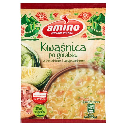 Amino Zupa błyskawiczna kwaśnica po góralsku z boczkiem i majerankiem 64 g