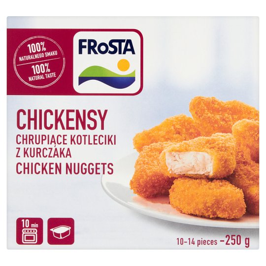 FRoSTA Chickensy Chrupiące kotleciki z kurczaka 250 g + sos 25 ml
