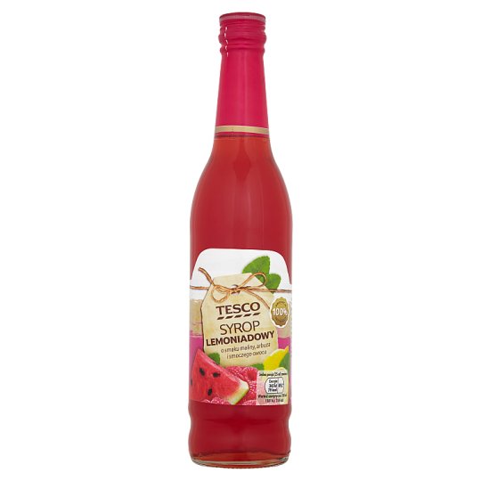 Tesco Syrop lemoniadowy o smaku maliny arbuza i smoczego owocu 430 ml