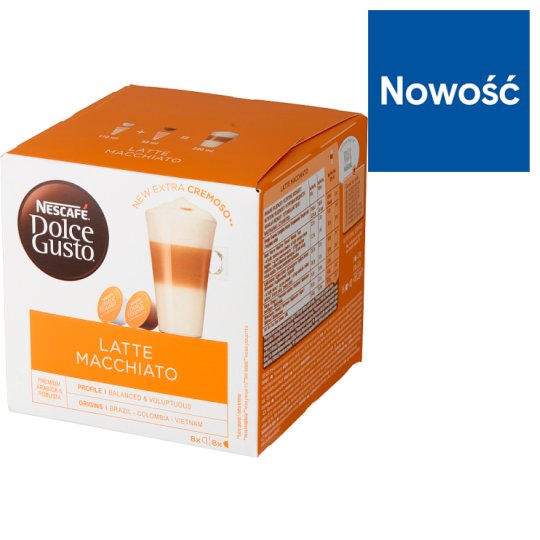 Nescafé Dolce Gusto Latte Macchiato Coffee Capsules 183.2 g (8 x 17.4 g and 8 x 5.5 g)