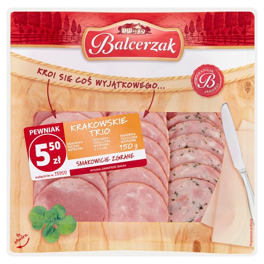 Balcerzak Krakowskie trio Zestaw kiełbas 150 g