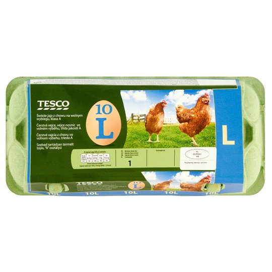 Tesco Jaja świeże z chowu na wolnym wybiegu kl. L 10 sztuk
