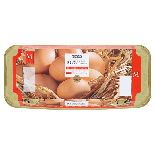 Tesco Świeże jaja z chowu ściółkowego M 10 sztuk