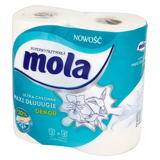 Mola Dekor Ultra chłonne Maxi dłuuugie Ręczniki papierowe 2 rolki