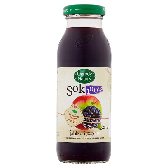 Ogrody Natury Sok 100% jabłko i jeżyna 225 ml