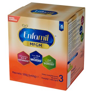 Enfamil Premium 3 Mleko modyfikowane dla dzieci powyżej 1. roku życia 1200 g (3 sztuki)