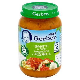 Gerber Spaghetti w sosie pomidorowym z mozzarellą po 8 miesiącu 190 g