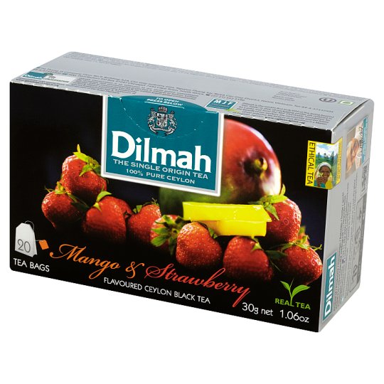 Dilmah Cejlońska czarna herbata z aromatem mango i truskawki 30 g (20 torebek)