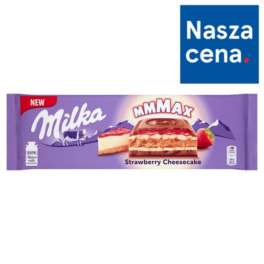 Milka Mmmax Herbatnik w czekoladzie mlecznej Strawberry Cheesecake 300 g