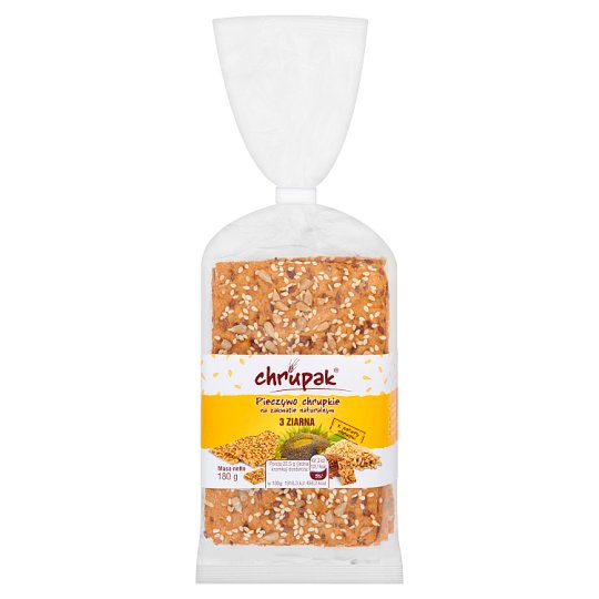 Chrupak Pieczywo chrupkie na zakwasie naturalnym 3 ziarna 180 g