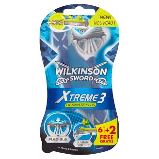 Wilkinson Sword Xtreme3 Ultimate Plus Jednorazowe maszynki do golenia 8 sztuk