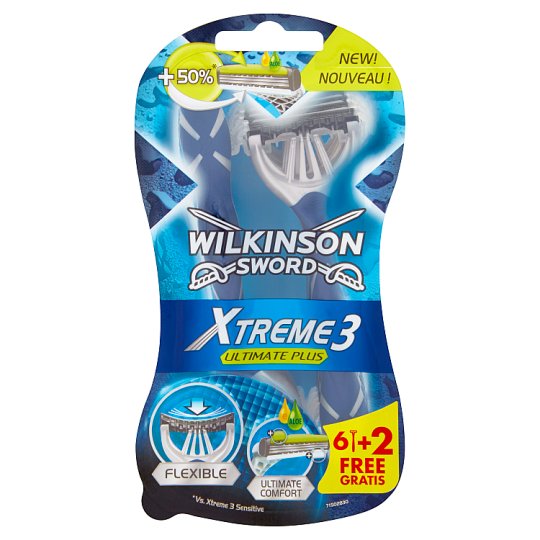 Wilkinson Sword Xtreme3 Ultimate Plus Jednorazowe maszynki do golenia 8 sztuk