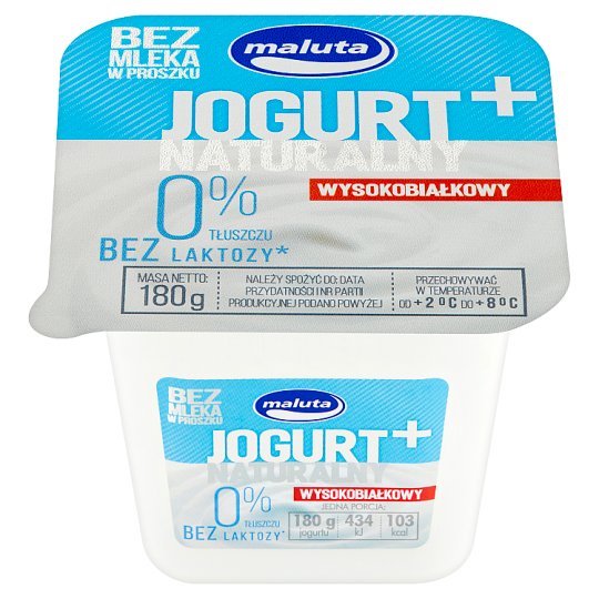 Maluta Jogurt naturalny wysokobiałkowy bez laktozy 0% 180 g