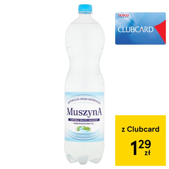 Tesco Muszyna Naturalna woda mineralna wysokozmineralizowana częściowo odgazowana 1,5 l