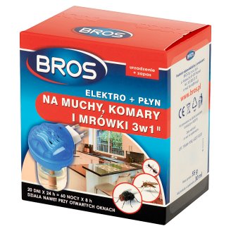 Bros Elektro + płyn na muchy komary i mrówki 3 w 1 30 ml