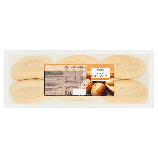 Tesco Bułki śniadaniowe 300 g (6 x 50 g)