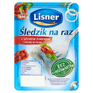 Lisner Śledzik na raz z suszonymi pomidorami i ziołami włoskimi 100 g