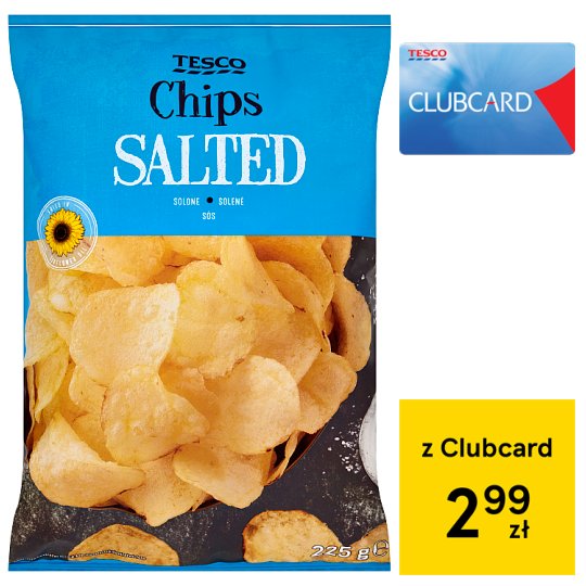 Tesco Chipsy ziemniaczane solone 225 g