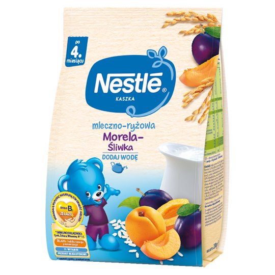 Nestlé Kaszka mleczno-ryżowa morela-śliwka po 4 miesiącu 230 g